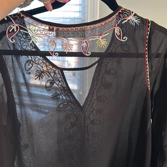 Sheer Embroidered Blouse - Picture 10 of 11
